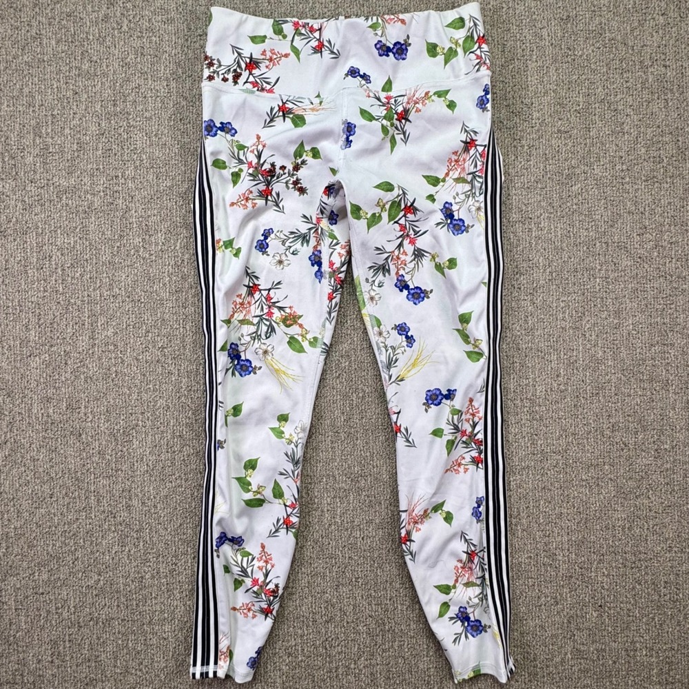 Athleta High Rise Salutation 7/8 Tight Floral Stripe Leggings Small EUC‎